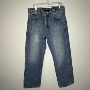 Nautica Jeans Mens 36x30 Blue Straight Leg 5 Pocket Zip 100% Cotton Casual